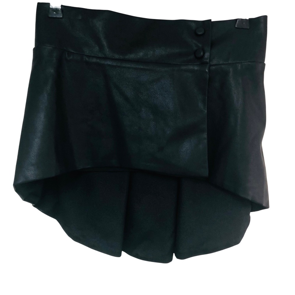 Mulla Black Faux Leather Mini Skirt Womens L Edgy Punk Goth Witchy Festival - Picture 3 of 11